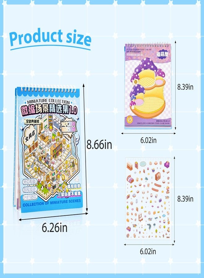 Aifong 10 Sets Big Size DIY 3D Sticker Scene Collection Book 3D Sticker Scene Miniature Therapy Stickers for Relief Stress Pass The Time (Style3) - Image 3